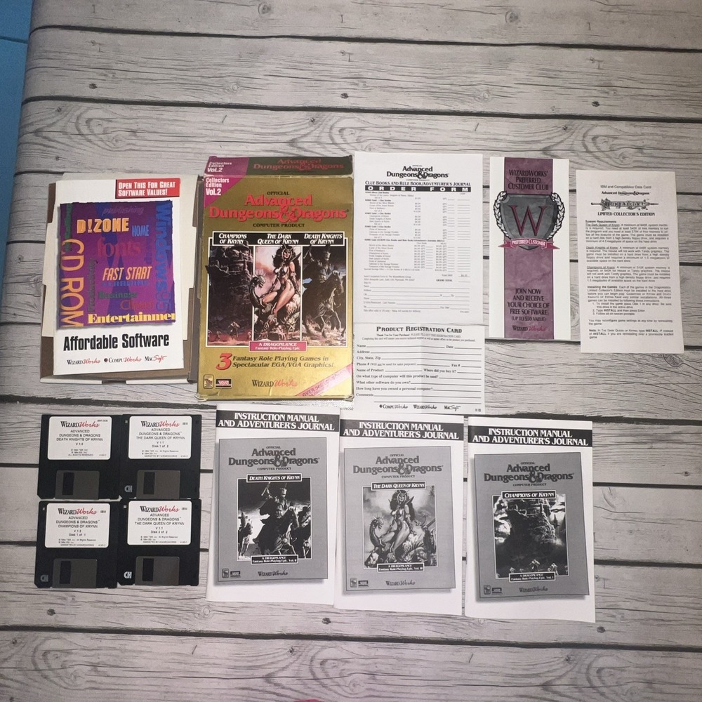 VTG AD&D KRYNN Vol. 2 TSR Strategic Advanced Dungeons & Dragons IBM Manuals/Disc